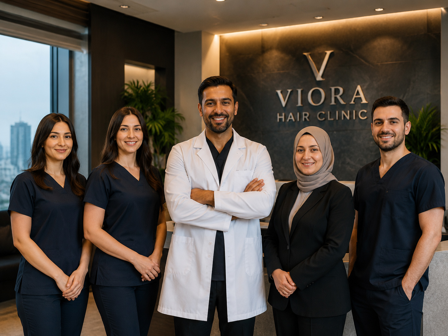 Viora Hair Clinic medical team in a modern clinic