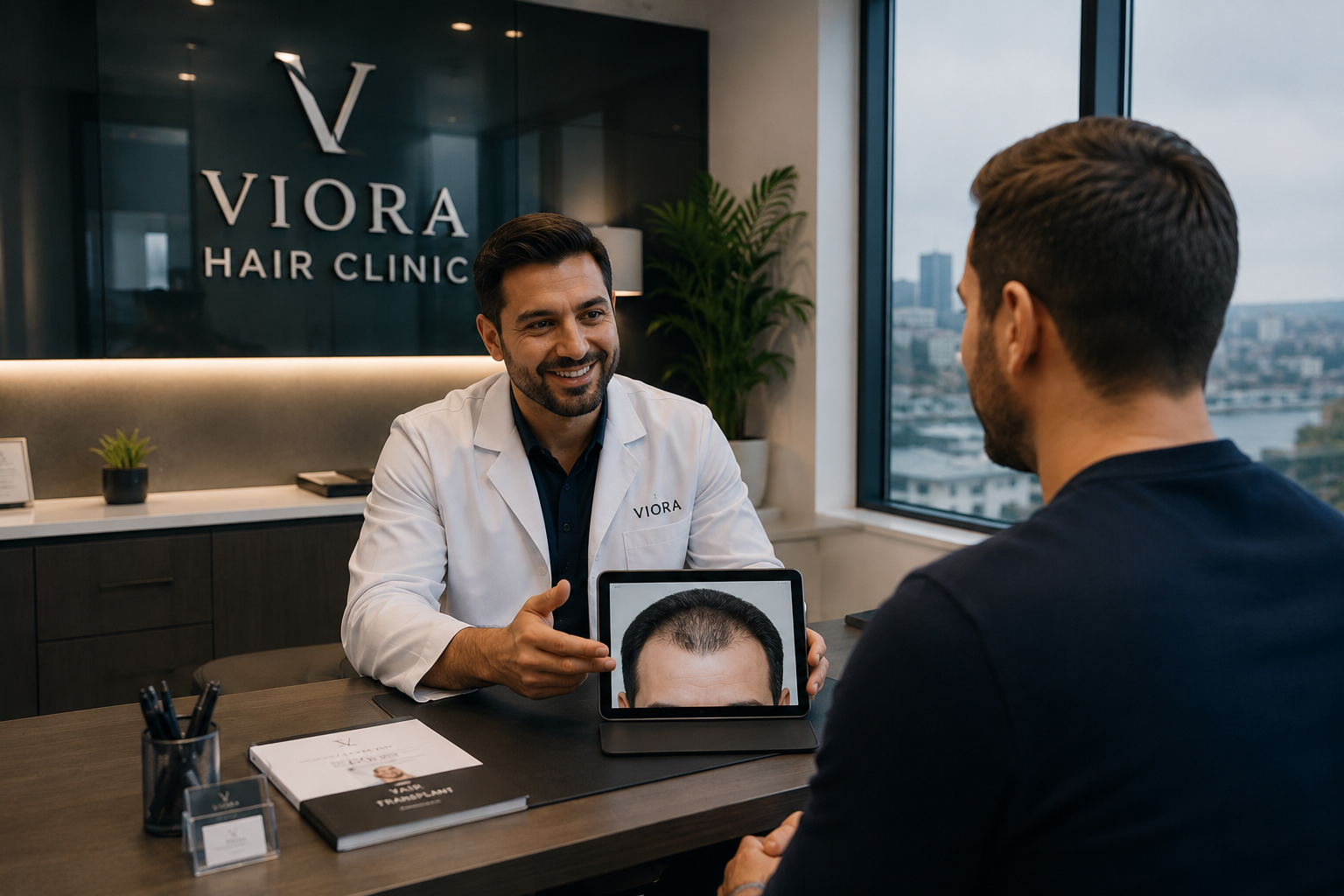 Modern hair transplant clinic consultation in Istanbul